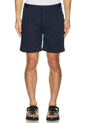 Onia Garment Dye Cotton Drawstring Shorts in Deep Navy - Navy. Size 30 (also in 32, 33, 36).
