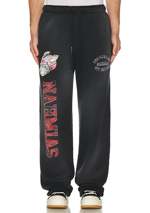 Nahmias Des Nations Wide Sweatpants in Aged Black - Black. Size L (also in M, XL/1X).