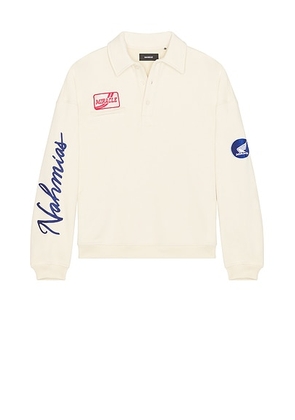 Nahmias Polo Henley Shirt in Egg White - Cream. Size M (also in ).