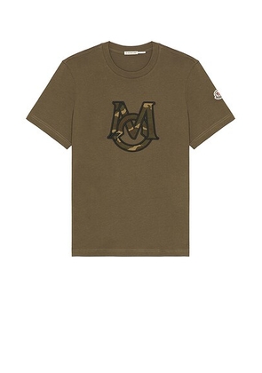 Moncler Short Sleeve Tee in Kalamata - Olive. Size L (also in S, XL/1X).
