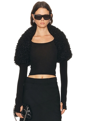 Norma Kamali Long Sleeve Shruggie in Black - Black. Size M (also in S, XS).