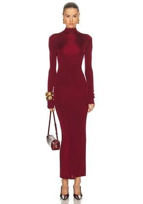 L'Academie Syndi Maxi Knit Dress in Burgundy - Burgundy. Size XL (also in ).