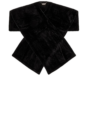 NOUR HAMMOUR Edra Draped Shearling Cape in Black - Black. Size all.