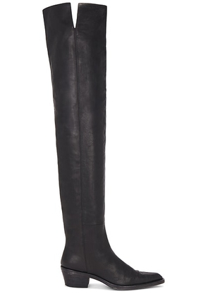 KHAITE Clive Over The Knee Boot in Black - Black. Size 38 (also in 38.5, 39, 40, 41).