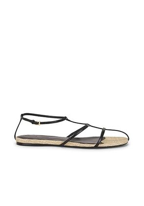 KHAITE Cage Flat Sandal in Black & Natural - Black,Neutral. Size 37 (also in 38, 39.5, 40).