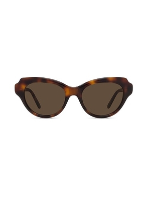 Loewe Cat Eye Sunglasses in Shiny Havana & Solid Brown - Brown. Size all.