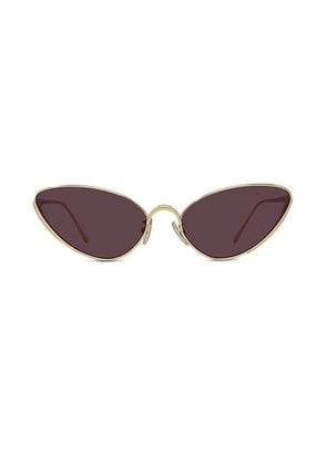 Loewe Signature Sunglasses in Shiny Endura Gold & Violet - Brown. Size all.