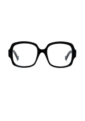 Loewe Anagram Square Eyeglasses in Shiny Black - Black. Size all.