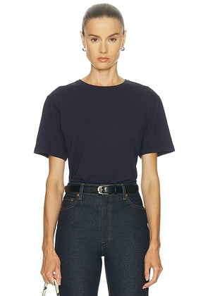 KHAITE Mae Short Sleeve Tee Shirt in Indigo - Navy. Size XS (also in ).
