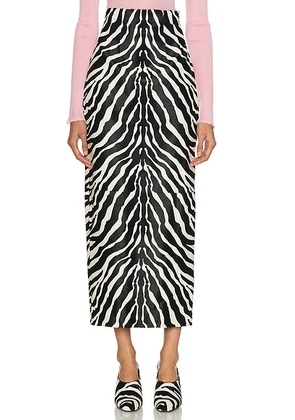 KHAITE Loxley Skirt in Zebra - Black,White. Size 2 (also in 4, 6).
