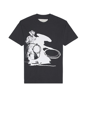 ONE OF THESE DAYS Wanted Tee in Sun Faded Wash - Black. Size L (also in S).