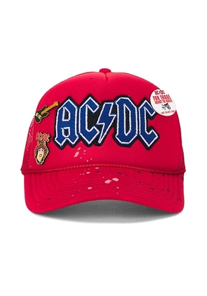 Madeworn AC/DC Hat in Red - Red. Size all.