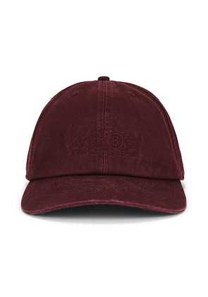 MM6 Maison Margiela Hat in Burgundy - Burgundy. Size L (also in M, S).