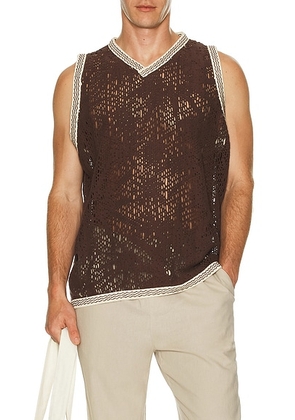 OAS Astrea Orion Crochet Vest in Brown - Brown. Size L (also in ).