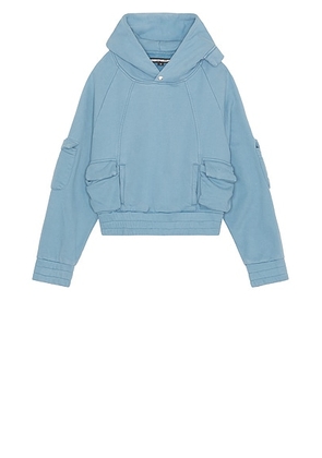 Kody Phillips Cargo Hoodie in Baby Blue - Blue. Size L (also in M, S, XL/1X).