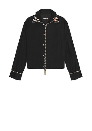 Kody Phillips Embellished Long Sleeve Lasso Shirt in Black - Black. Size S (also in ).