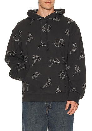 LEVI'S Relaxed Graphic Hoodie in Western Aop Phantom - Grey. Size L (also in S).