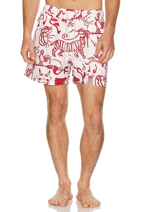 OAS Arcano Swim Shorts in Red - Red. Size L (also in M, S, XL/1X).