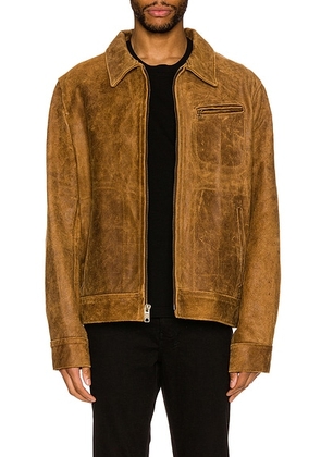Schott Duke Unlined Rough Suede Jacket in Brown - Brown. Size L (also in M, XXL).