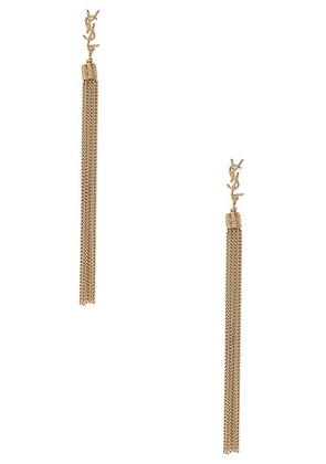 Saint Laurent Simple Chain Earrings in Gold - Metallic Gold. Size all.