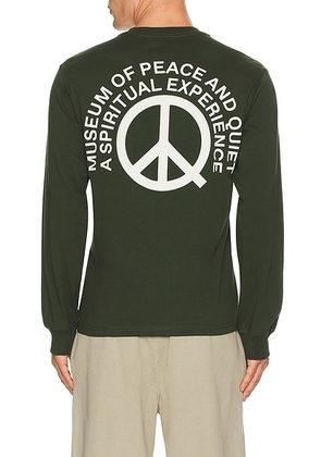 Museum of Peace and Quiet Spiritual Experience Long Sleeve T-Shirt in Forest - Green. Size L (also in M, S, XS).