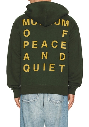 Museum of Peace and Quiet Castelli Zip-Up Hoodie in Forest - Green. Size L (also in M, S, XS).