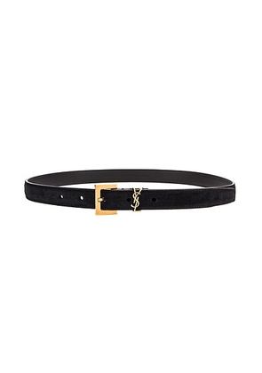 Saint Laurent Light Suede Belt in Black - Black. Size 95 (also in ).