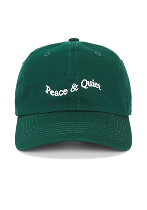 Museum of Peace and Quiet Wordmark Tye Dye Dad Hat in Forest - Green. Size all.