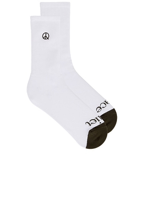 Museum of Peace and Quiet Icon Socks in Forest - Green,White. Size all.