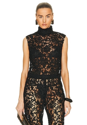 Saint Laurent Sleeveless Top in Noir - Black. Size 34 (also in 38, 40, 42).