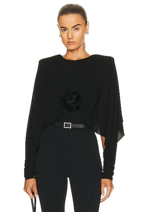 Saint Laurent Long Sleeve Top in Noir - Black. Size 40 (also in 42).