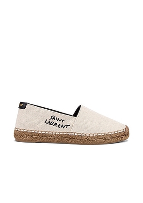 Saint Laurent Signature Espadrilles in White & Black - White. Size 35.5 (also in 36, 36.5, 37, 37.5, 38, 38.5, 39, 39.5, 40, 40.5, 42).
