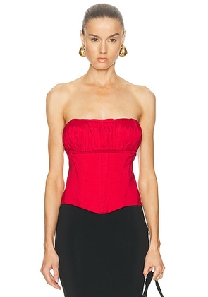 LPA Audrey Corset Top in Dark Red - Burgundy. Size L (also in M, S, XL, XS, XXS).