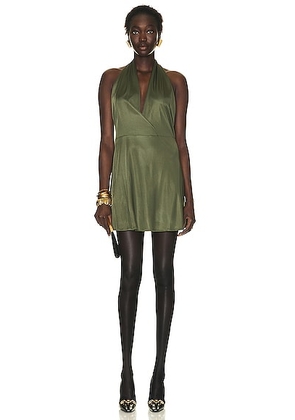 Saint Laurent Mini Dress in Kaki - Olive. Size 42 (also in ).