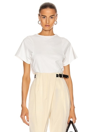 Toteme Curved Seam Tee in Off White - Ivory. Size XS (also in ).