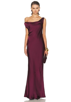Norma Kamali Drop Shoulder Maria Gown in Plum - Burgundy. Size XS (also in L, M).