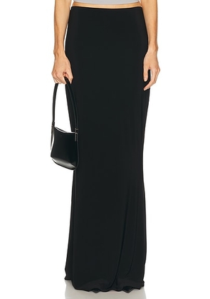 Norma Kamali Obie Long Skirt in Black - Black. Size L (also in M, S, XL, XS).
