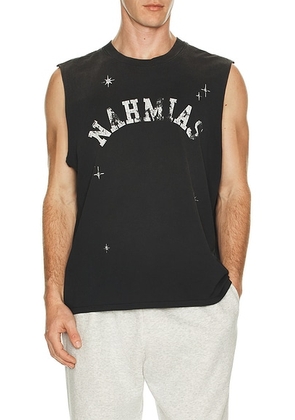 Nahmias Arch Muscle T-Shirt in Aged Black - Black. Size L (also in M, S, XL/1X, XXL/2X).