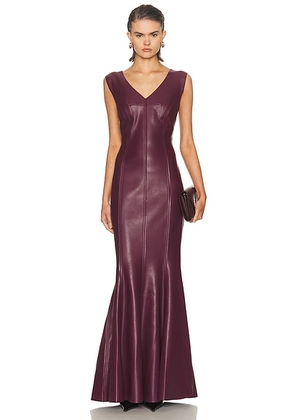 Norma Kamali Grace Fishtail Gown in Plum - Burgundy. Size S (also in XS).