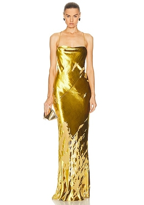 The Sei Cowl Bias Gown in Dijon - Yellow. Size 4 (also in ).
