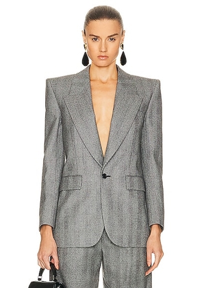 Saint Laurent Tailored Blazer in Noir Craie - Grey. Size 34 (also in 42).