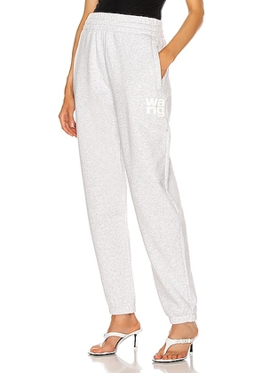 Alexander Wang Foundation Terry Classic Sweatpant in Light Heather Grey - Gray. Size L (also in M, S, XS).