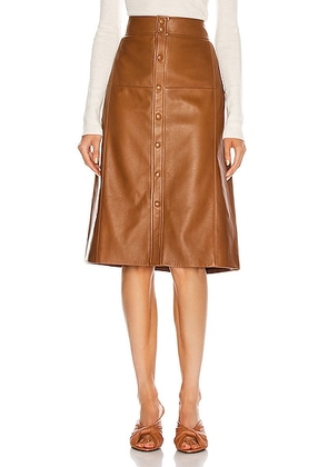 Saint Laurent High Waisted Skirt in Marron Glace - Brown. Size 34 (also in ).