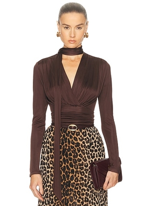 NICHOLAS Marina Top in Cacao - Chocolate. Size 4 (also in 6, 8).