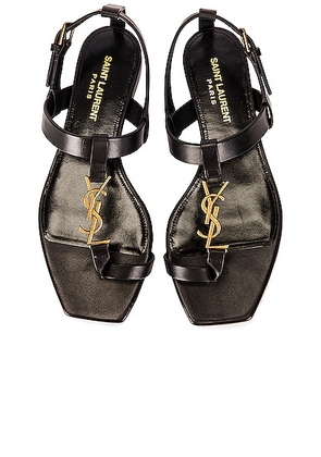 Saint Laurent Cassandra Flat Sandals in Nero - Black. Size 40.5 (also in ).