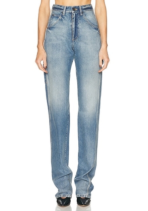 Maison Margiela High Waist Straight Leg in Light Blue Indigo - Blue. Size 24 (also in 27).