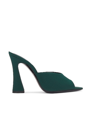 Saint Laurent Suite Mule Sandal in Drawn Green - Dark Green. Size 37 (also in 37.5, 38, 39.5).