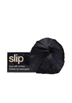 Slip Pure Silk Turban in Black - Black. Size all.
