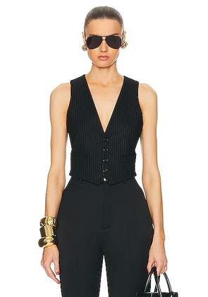 Saint Laurent Gilet Top in Noir - Black. Size 40 (also in ).
