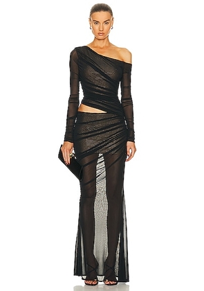 Retrofete Aura Dress in Black & Nude - Black. Size XL (also in ).